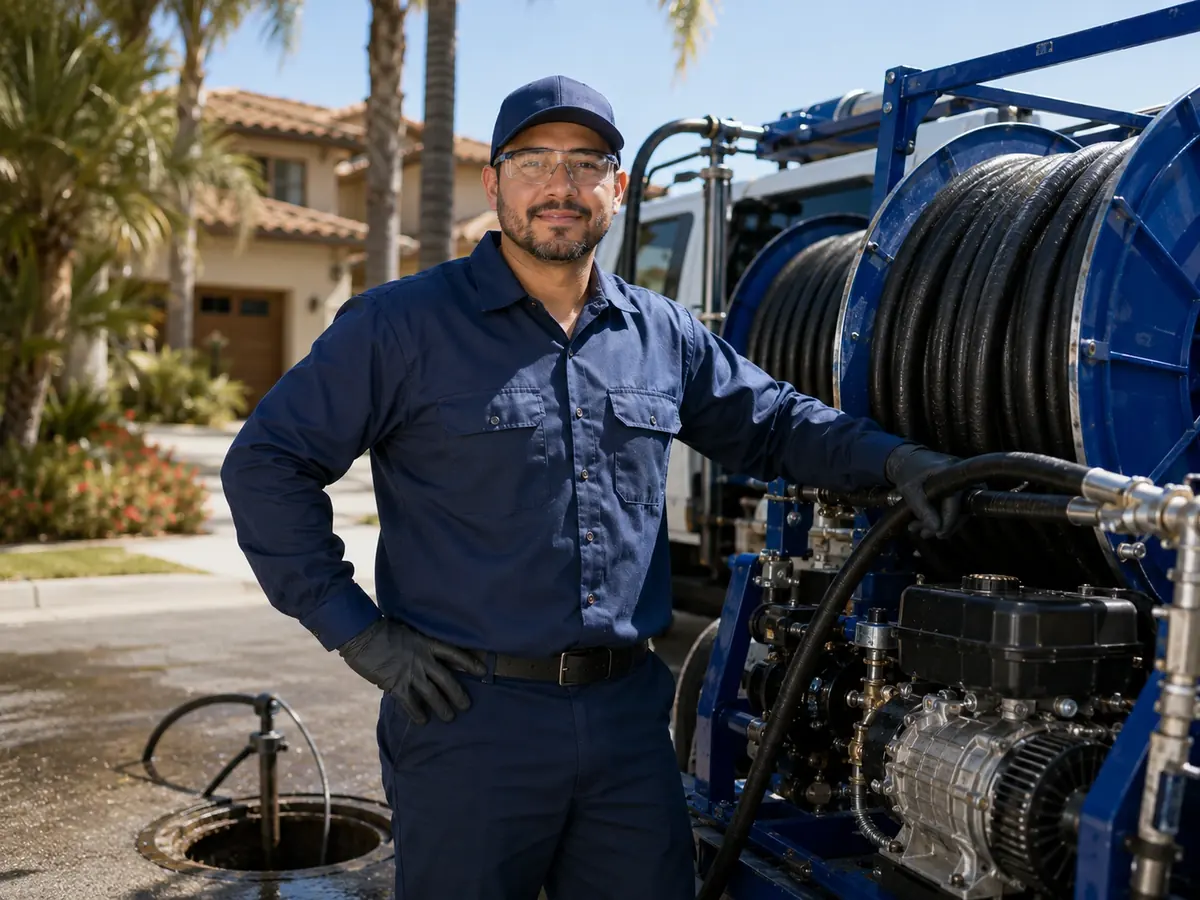 Hydro jet sewer cleaning in Compton