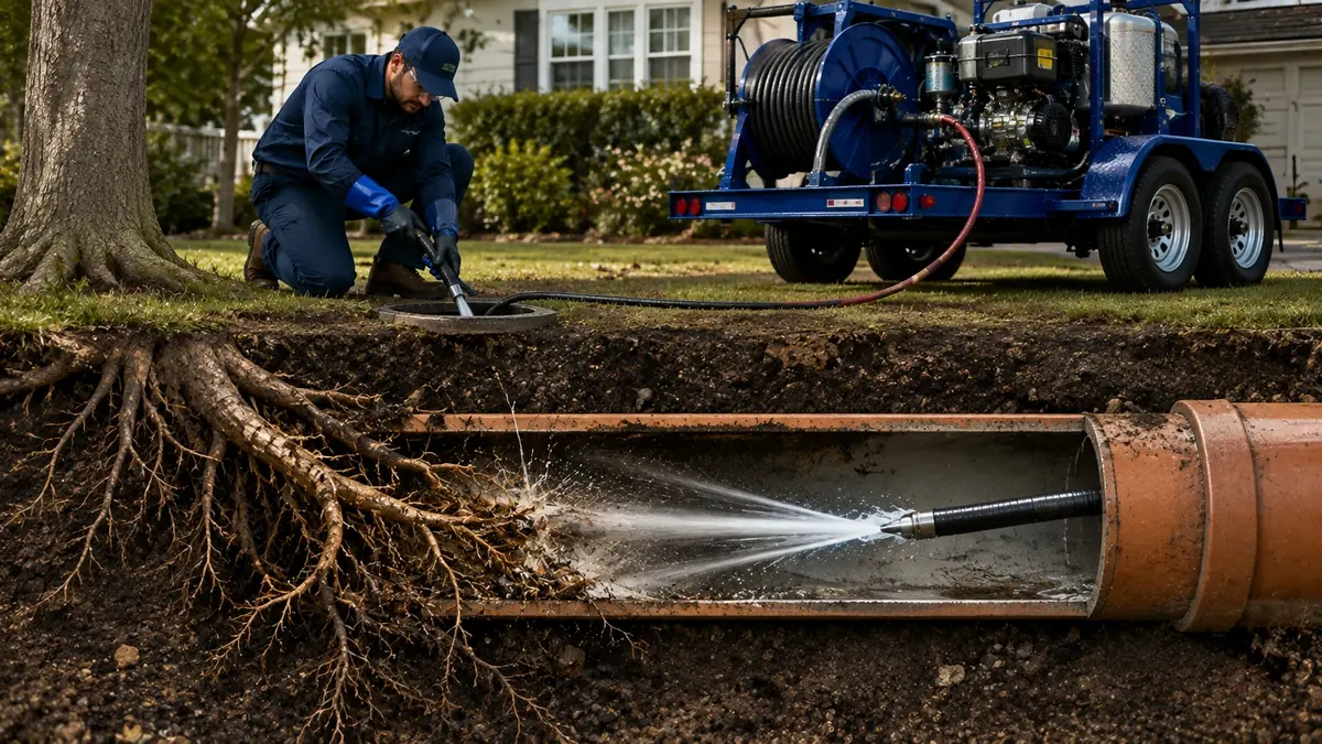 Tree Root Removal with Hydro Jetting in Compton